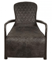 Broadway Armchair in Grey Leather - Kubek Furniture