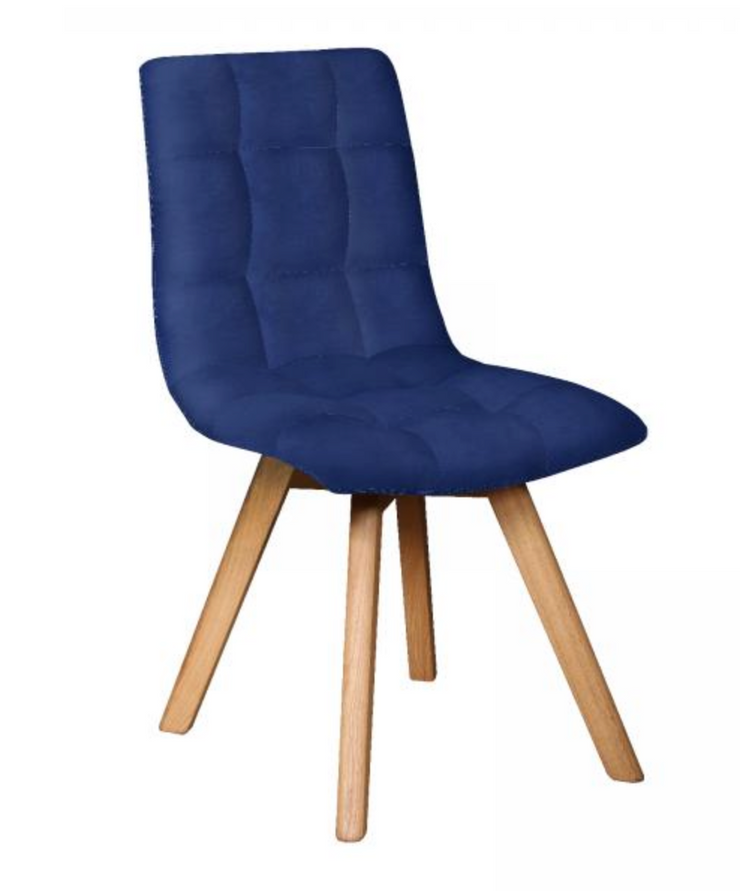 Allegro Chair in Plush Marine with Lacquered Leg