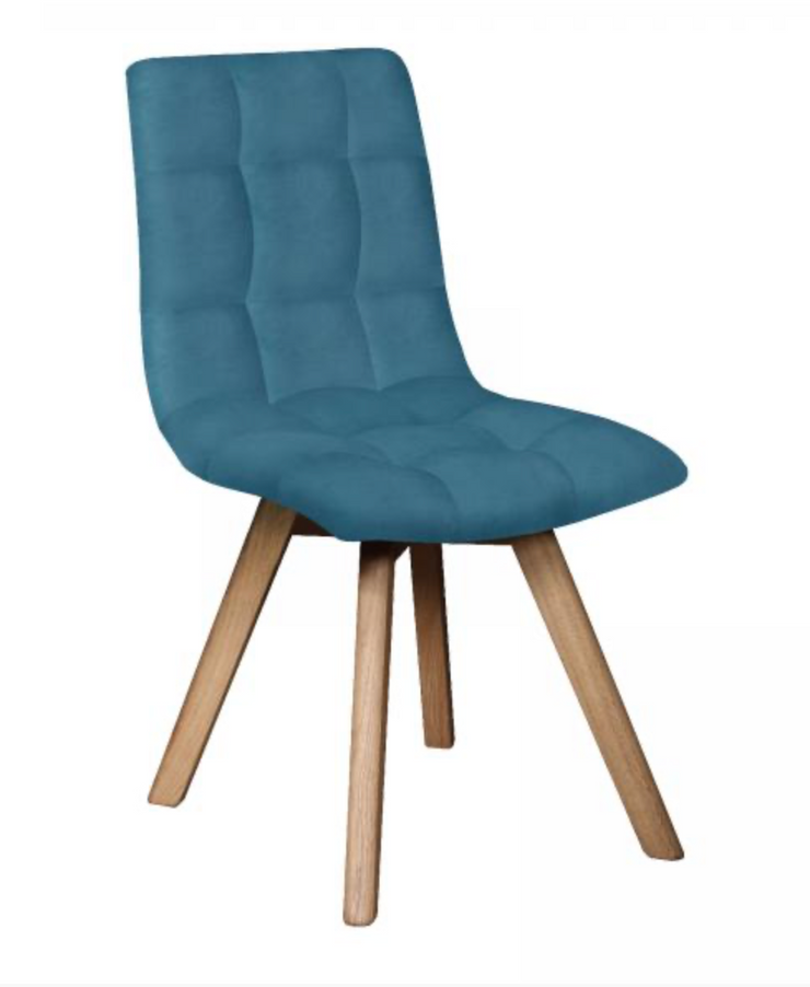 Allegro Chair in Plush Teal with Grey Leg