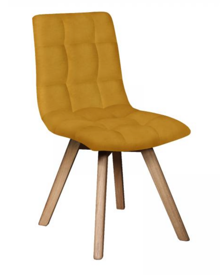 Allegro Chair in Mustard Yellow with Grey Leg