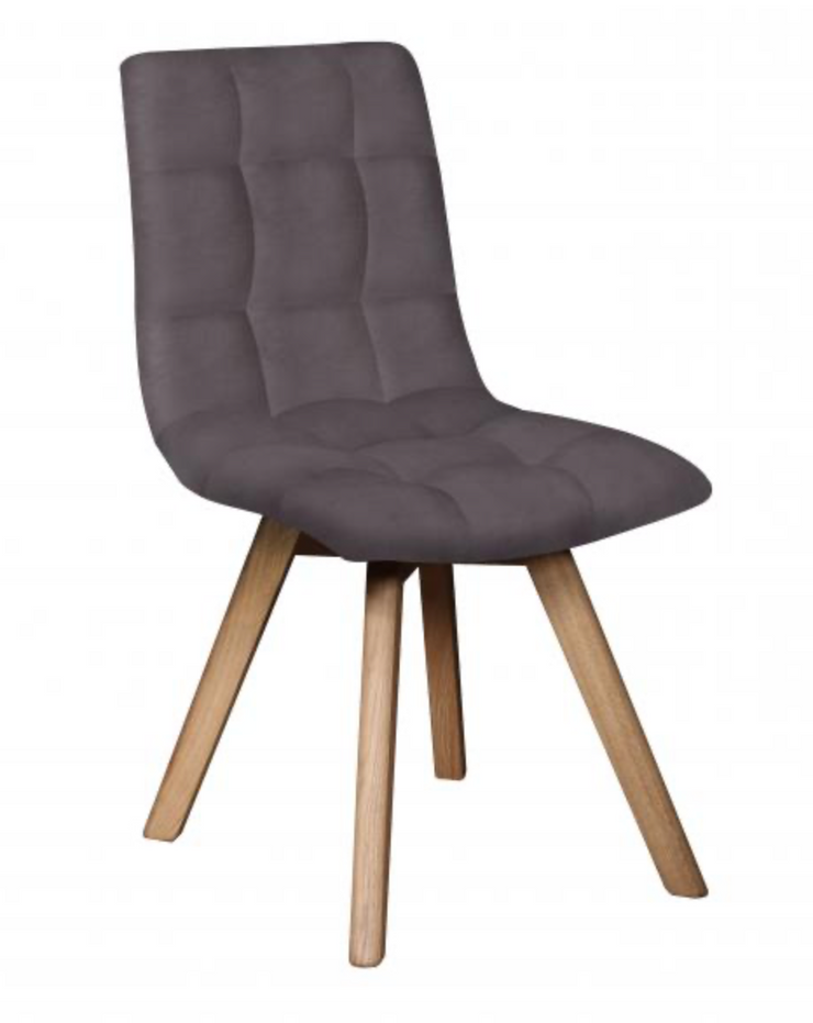 Allegro Chair in Plush Steel with Grey Leg