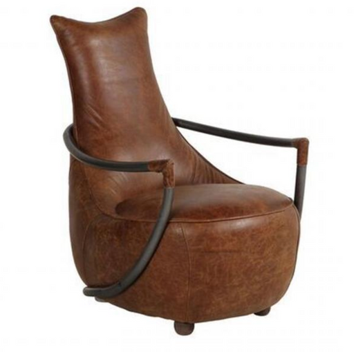 Maverick Retro Armchair in Brown Leather