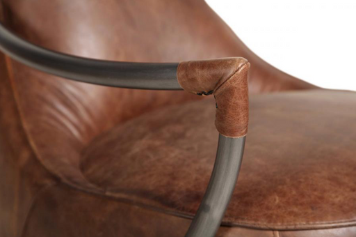 Maverick Retro Armchair in Brown Leather