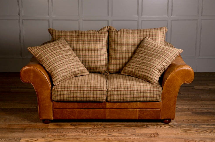 Venice Sofa in Brown Cerrato with Skye Sage Cushions - Kubek Furniture