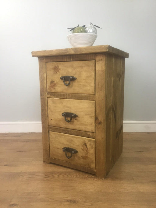 The Artisan Waxed Three-Drawer Bedside Table