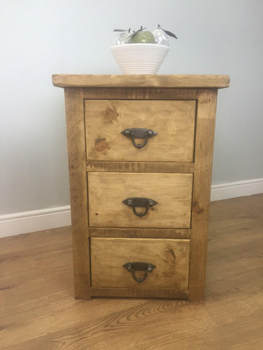 The Artisan Waxed Three-Drawer Bedside Table