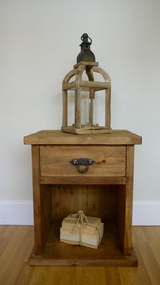 The Authentic Waxed Single Drawer Open Bedside Table