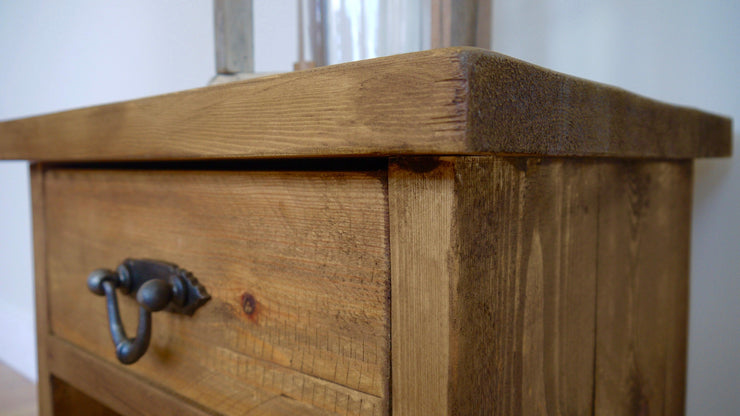 The Authentic Waxed Single Drawer Open Bedside Table