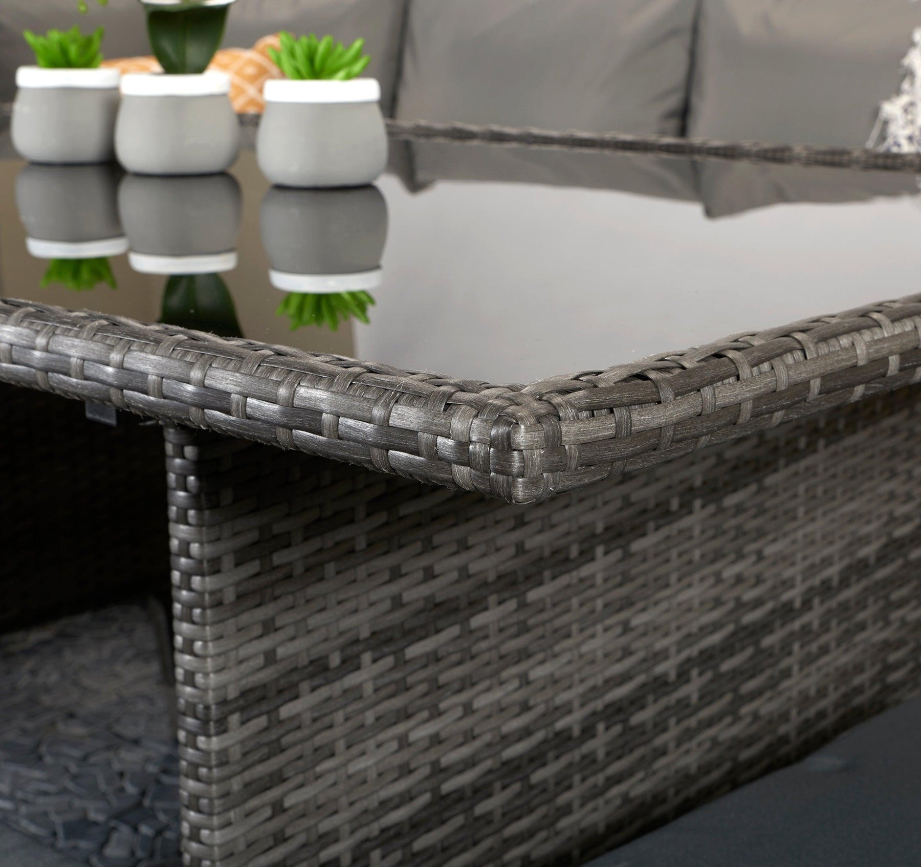 Charlotte Corner Sofa Dining Set in Grey Kubek Furniture