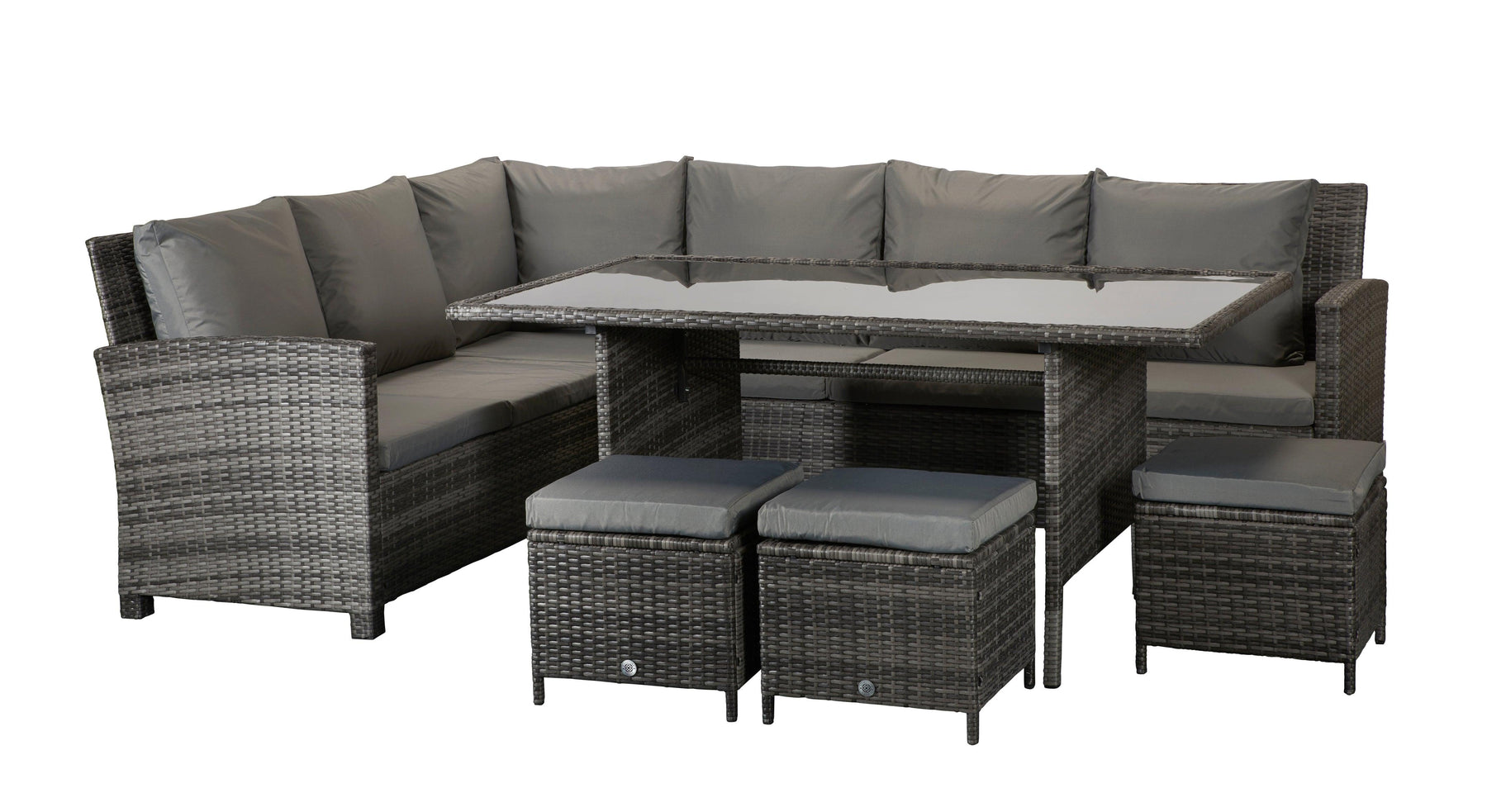 Charlotte Corner Sofa Dining Set in Grey Kubek Furniture