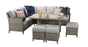 Edwina Corner Dining Set In 3-Wicker Special Grey - Kubek Furniture