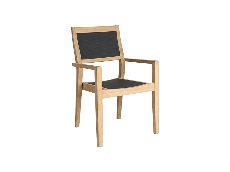 Roble High Back Stacking Armchair in Charcoal Sling - Kubek Furniture