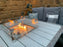 Meghan Corner Sofa Dining Set In Grey With Firepit - Now In Stock - Kubek Furniture