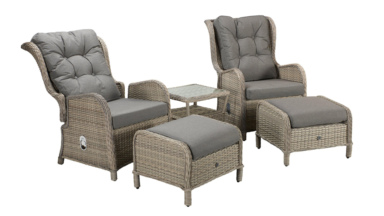 Meghan Reclining Lounge Set In Grey - New Stock In! - Kubek Furniture