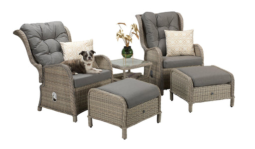 Meghan Reclining Lounge Set In Grey - New Stock In! - Kubek Furniture