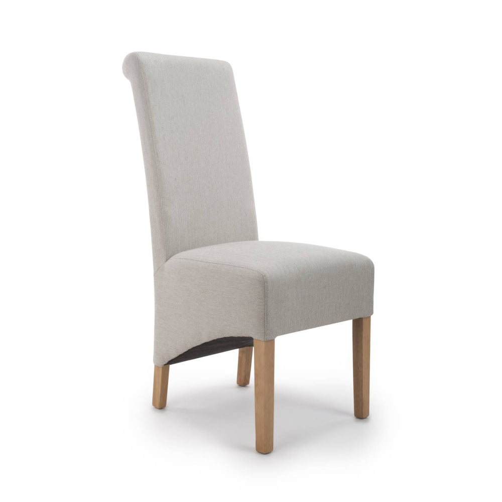 Krista Roll Back Dining Chair in Cappuccino Herringbone - Kubek Furniture