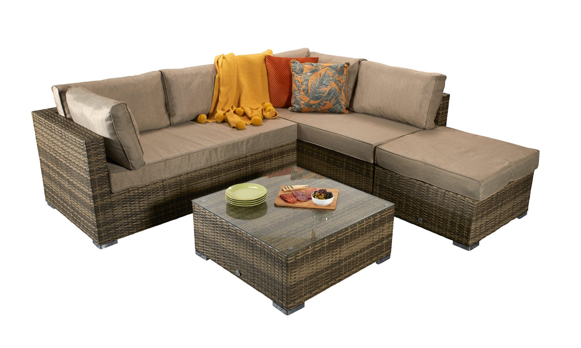 Savannah Corner Group Sofa Set In Natural + FREE Cover - Kubek Furniture