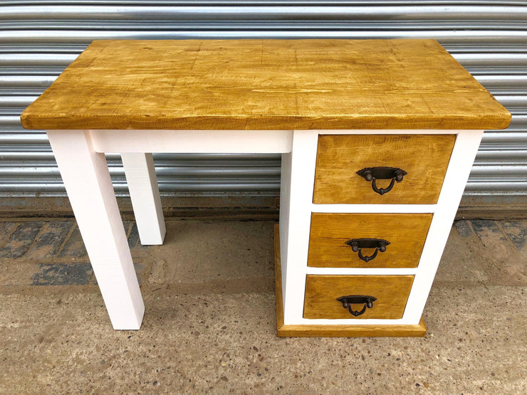 The Artisan Painted Single Pedestal Dressing Table/Desk - Kubek Furniture