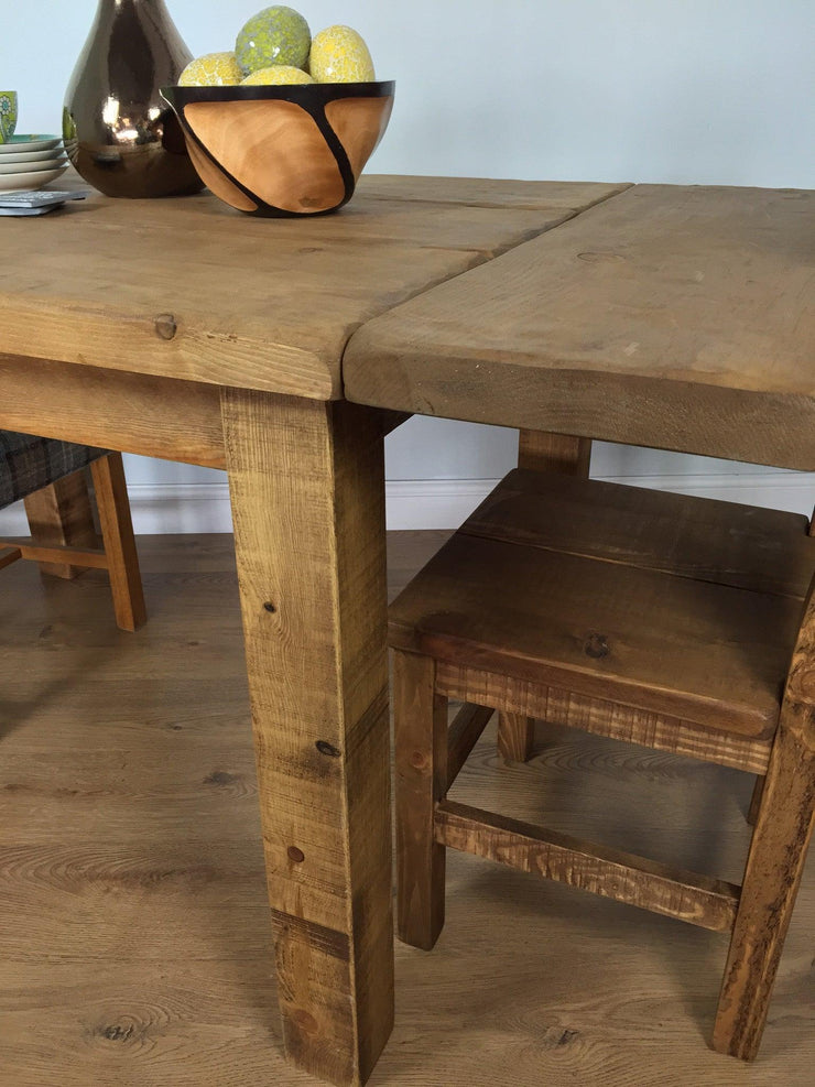 The Artisan Waxed Plank Extending Dining Table with Leaf