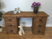 The Authentic Waxed Double Pedestal Dressing Table/Desk