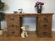 The Authentic Waxed Double Pedestal Dressing Table/Desk
