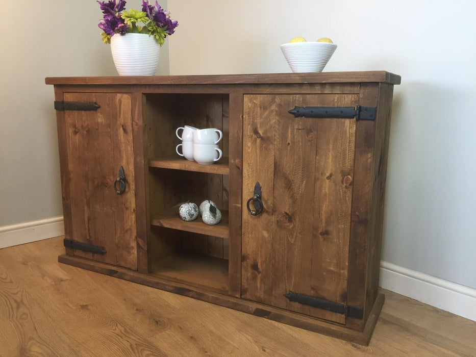 The Authentic Waxed Large Open Sideboard