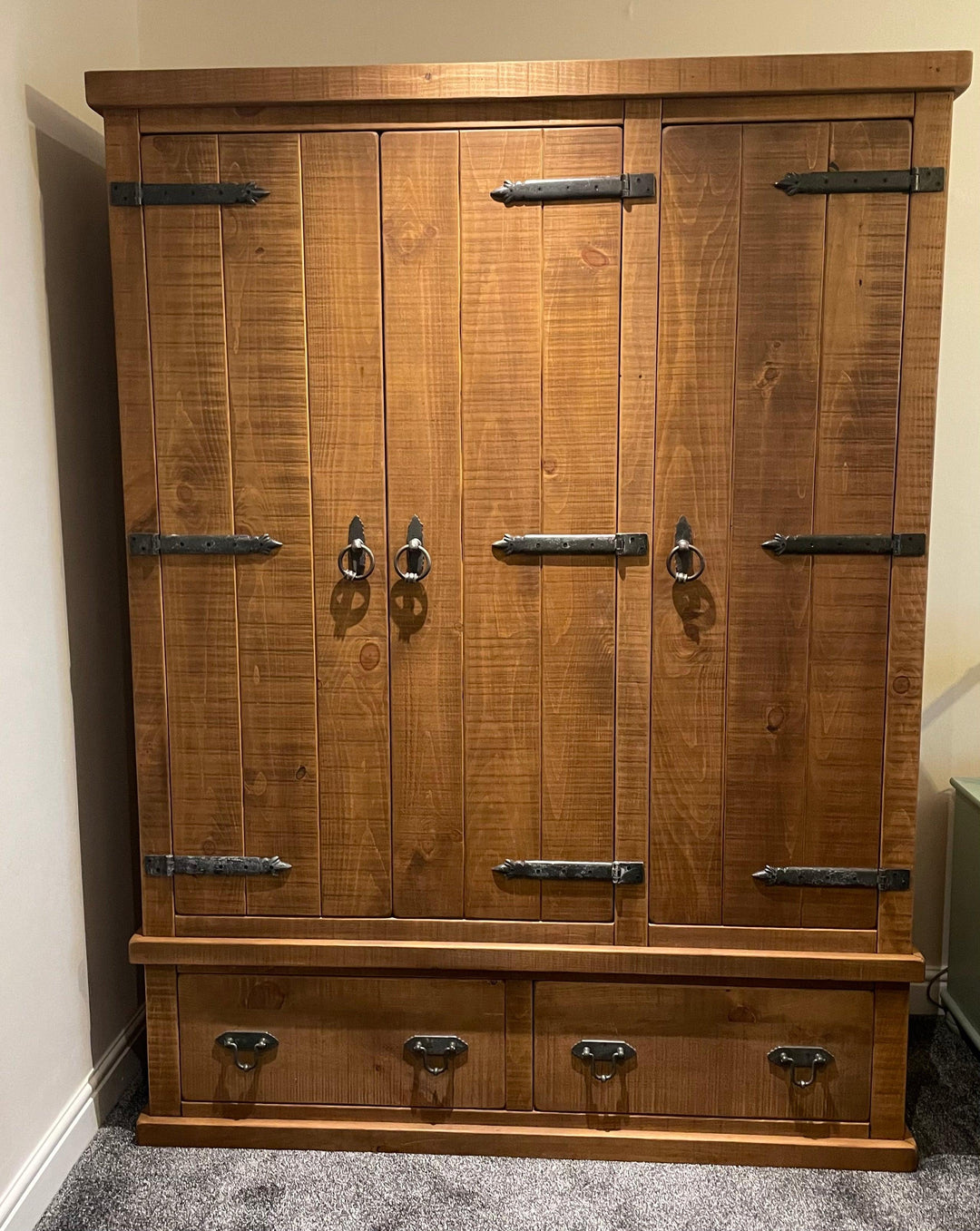 Wooden Wardrobe / Clothes Cabinet – Used The Authentic Waxed Wardrobe – Kubek Furniture