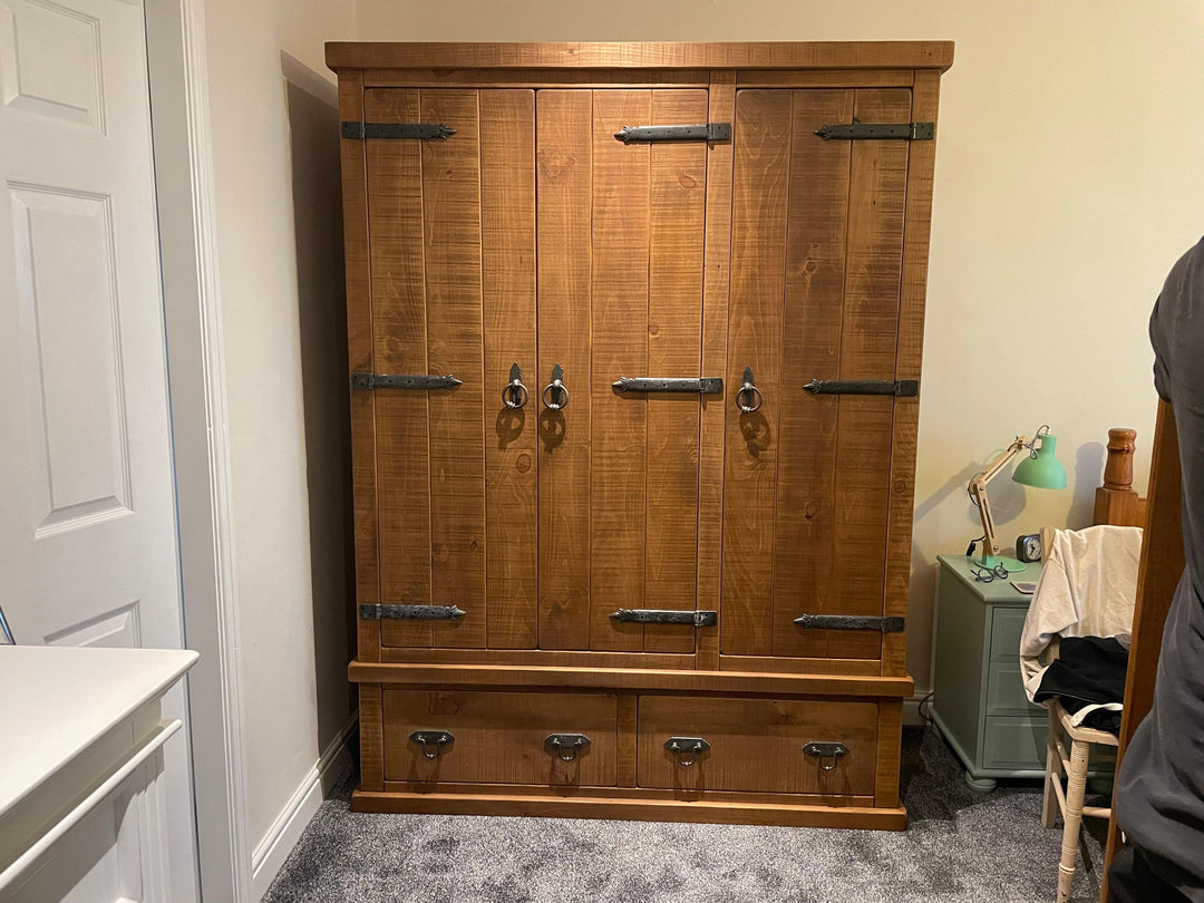 Wooden Wardrobe / Clothes Cabinet – Used The Authentic Waxed Wardrobe – Kubek Furniture
