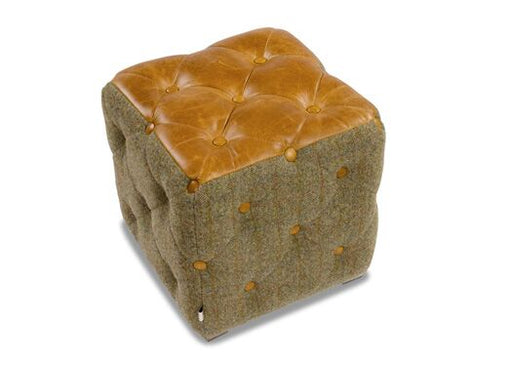 Patchwork Cube in Gamekeeper Spruce and Brown Cerrato - Kubek Furniture