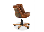 Parker Office Chair in Brown Cerrato with Malham Green - Kubek Furniture
