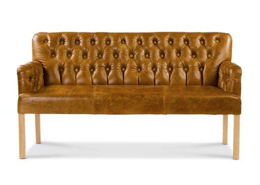 Scout Bench in Brown Cerrato with Skye Burnt Orange - Kubek Furniture