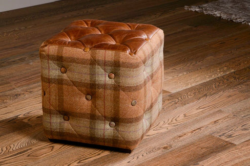 Patchwork Cube in Skye Sage with Brown Cerrato - Kubek Furniture