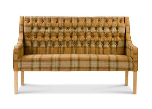 Simpson Bench in Skye Sage with Traditional Camel - Kubek Furniture