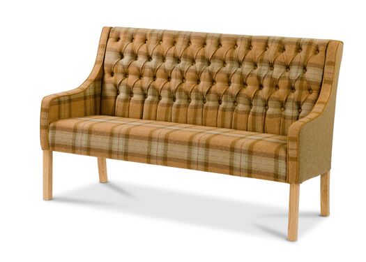 Simpson Bench in Skye Sage with Traditional Camel - Kubek Furniture