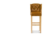 Winged Barstool in Brown Cerrato and Traditional Camel - Kubek Furniture